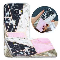 Pink and Black Painted Marble Electroplating Protective Case for Samsung Galaxy S7 G930
