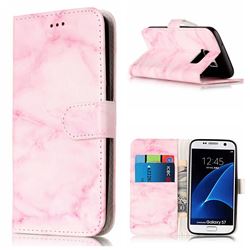Pink Marble PU Leather Wallet Case for Samsung Galaxy S7 G930
