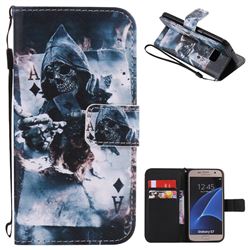 Skull Magician PU Leather Wallet Case for Samsung Galaxy S7 G930