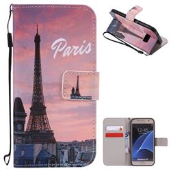 Paris Eiffel Tower PU Leather Wallet Case for Samsung Galaxy S7 G930