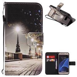 City Night View PU Leather Wallet Case for Samsung Galaxy S7 G930