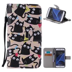Cute Kitten Cat PU Leather Wallet Case for Samsung Galaxy S7 G930