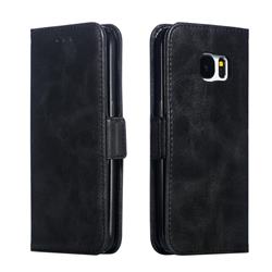 Retro Classic Calf Pattern Leather Wallet Phone Case for Samsung Galaxy S7 G930 - Black