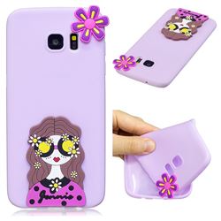 Violet Girl Soft 3D Silicone Case for Samsung Galaxy S7 Edge s7edge