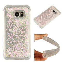 Dynamic Liquid Glitter Sand Quicksand Star TPU Case for Samsung Galaxy S7 Edge s7edge - Pink
