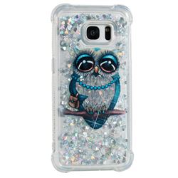 Sweet Gray Owl Dynamic Liquid Glitter Sand Quicksand Star TPU Case for Samsung Galaxy S7 Edge s7edge