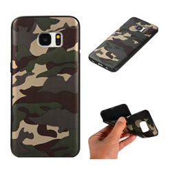 Camouflage Soft TPU Back Cover for Samsung Galaxy S7 Edge s7edge - Gold Green