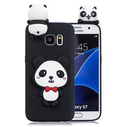 Red Bow Panda Soft 3D Climbing Doll Soft Case for Samsung Galaxy S7 Edge s7edge