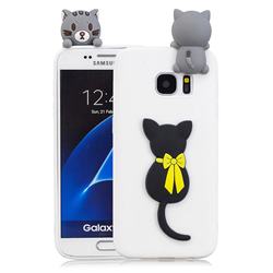 Little Black Cat Soft 3D Climbing Doll Soft Case for Samsung Galaxy S7 Edge s7edge