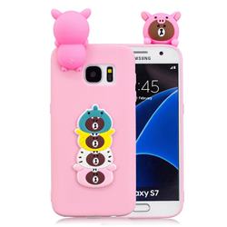 Expression Bear Soft 3D Climbing Doll Soft Case for Samsung Galaxy S7 Edge s7edge