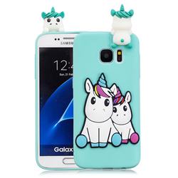 Couple Unicorn Soft 3D Climbing Doll Soft Case for Samsung Galaxy S7 Edge s7edge