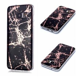 Black Galvanized Rose Gold Marble Phone Back Cover for Samsung Galaxy S7 Edge s7edge