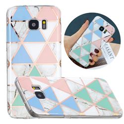 Fresh Triangle Painted Marble Electroplating Protective Case for Samsung Galaxy S7 Edge s7edge