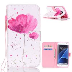 Watercolor Flower Leather Wallet Case for Samsung Galaxy S7 Edge G935