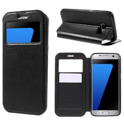 Roar Korea Noble View Leather Flip Cover for Samsung Galaxy S7 Edge G935 - Black