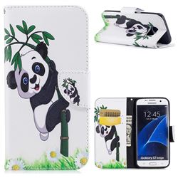 Bamboo Panda Leather Wallet Case for Samsung Galaxy S7 Edge s7edge