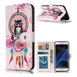 Wind Chimes Owl 3D Relief Oil PU Leather Wallet Case for Samsung Galaxy S7 Edge s7edge