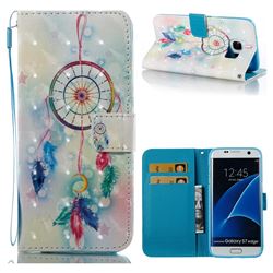 Feather Wind Chimes 3D Painted Leather Wallet Case for Samsung Galaxy S7 Edge s7edge