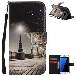 City Night View PU Leather Wallet Case for Samsung Galaxy S7 Edge s7edge