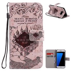 Castle The Marauders Map PU Leather Wallet Case for Samsung Galaxy S7 Edge s7edge