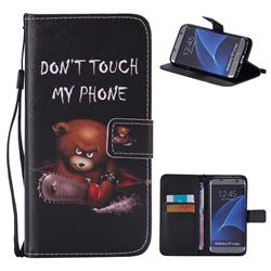 Angry Bear PU Leather Wallet Case for Samsung Galaxy S7 Edge s7edge