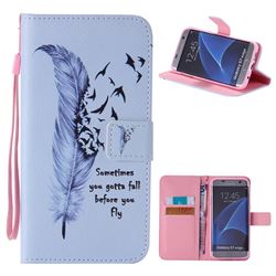 Feather Birds PU Leather Wallet Case for Samsung Galaxy S7 Edge s7edge