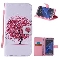 Colored Red Tree PU Leather Wallet Case for Samsung Galaxy S7 Edge s7edge