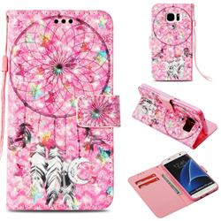 Flower Dreamcatcher 3D Painted Leather Wallet Case for Samsung Galaxy S7 Edge s7edge