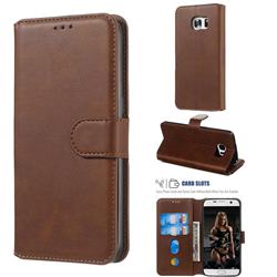 Retro Calf Matte Leather Wallet Phone Case for Samsung Galaxy S7 Edge s7edge - Brown