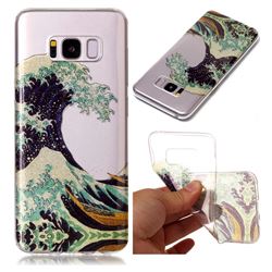 Sea Waves Super Clear Flash Powder Shiny Soft TPU Back Cover for Samsung Galaxy S8