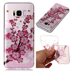 Branches Plum Blossom Super Clear Flash Powder Shiny Soft TPU Back Cover for Samsung Galaxy S8