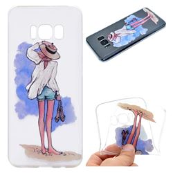 Beach Girl Super Clear Soft TPU Back Cover for Samsung Galaxy S8