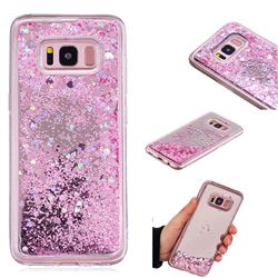 Glitter Sand Mirror Quicksand Dynamic Liquid Star TPU Case for Samsung Galaxy S8 - Cherry Pink