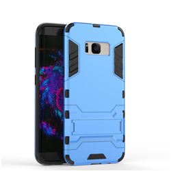 Armor Premium Tactical Grip Kickstand Shockproof Dual Layer Rugged Hard Cover for Samsung Galaxy S8 - Light Blue