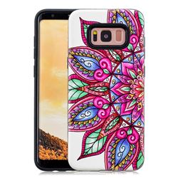 Mandara Flower Pattern 2 in 1 PC + TPU Glossy Embossed Back Cover for Samsung Galaxy S8