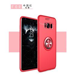 Auto Focus Invisible Ring Holder Soft Phone Case for Samsung Galaxy S8 - Red