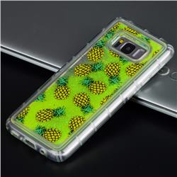 Pineapple Glassy Glitter Quicksand Dynamic Liquid Soft Phone Case for Samsung Galaxy S8