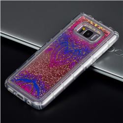 Blue and White Glassy Glitter Quicksand Dynamic Liquid Soft Phone Case for Samsung Galaxy S8