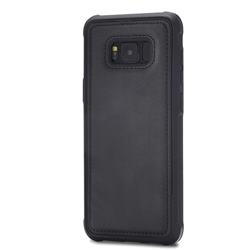 Luxury Shatter-resistant Leather Coated Phone Back Cover for Samsung Galaxy S8 - Black
