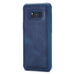 Luxury Shatter-resistant Leather Coated Phone Back Cover for Samsung Galaxy S8 - Blue