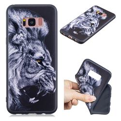Lion 3D Embossed Relief Black TPU Cell Phone Back Cover for Samsung Galaxy S8