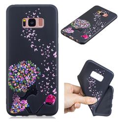 Corolla Girl 3D Embossed Relief Black TPU Cell Phone Back Cover for Samsung Galaxy S8