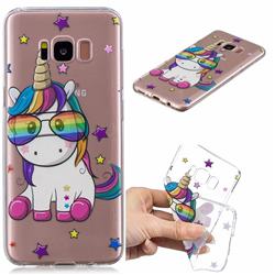 Glasses Unicorn Clear Varnish Soft Phone Back Cover for Samsung Galaxy S8