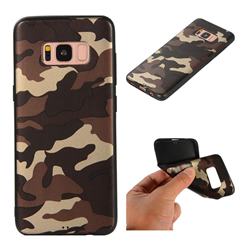 Camouflage Soft TPU Back Cover for Samsung Galaxy S8 - Gold Coffee