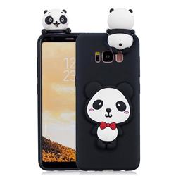 Red Bow Panda Soft 3D Climbing Doll Soft Case for Samsung Galaxy S8