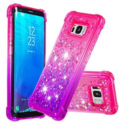Rainbow Gradient Liquid Glitter Quicksand Sequins Phone Case for Samsung Galaxy S8 - Pink Purple