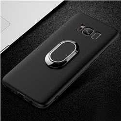 Anti-fall Invisible 360 Rotating Ring Grip Holder Kickstand Phone Cover for Samsung Galaxy S8 - Black
