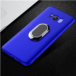 Anti-fall Invisible 360 Rotating Ring Grip Holder Kickstand Phone Cover for Samsung Galaxy S8 - Blue