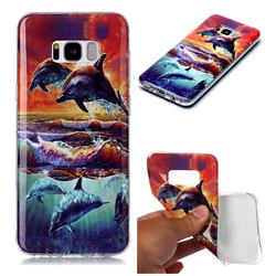 Flying Dolphin Soft TPU Cell Phone Back Cover for Samsung Galaxy S8