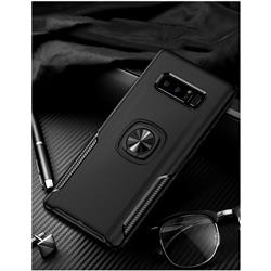 Knight Armor Anti Drop PC + Silicone Invisible Ring Holder Phone Cover for Samsung Galaxy S8 - Black